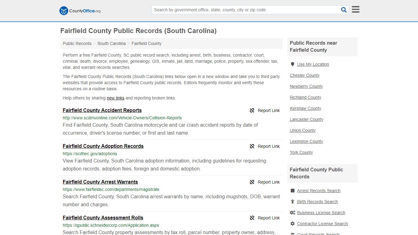 Fairfield County Public Records (South Carolina) - County Office